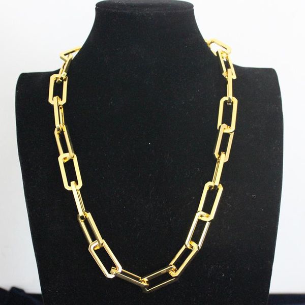 

chains arrival hip hop jewelry 15mm gold plated paperclip link chain necklace for women men girls gifts, Silver