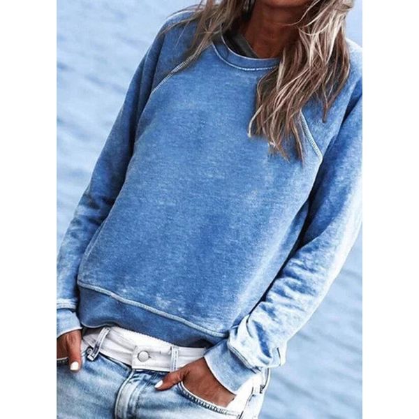 

осенью и зима новый сплошной круглый воротник свитер с длинным рукавом повседневная свободная топ 2021 мода черная пятница ywfs, Black