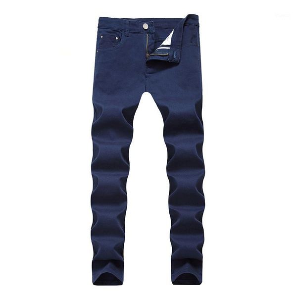 

men denim elastic fashion trousers thin pants large size jeans light color jeans men straight pants classic1, Blue