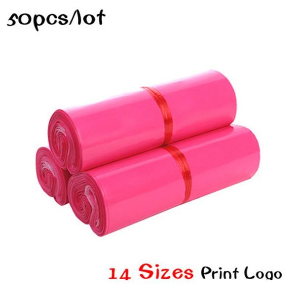

new pink courier bags big size frosted storage bag waterproof bag self-seal pe material envelope mailer postal mailing pack wmthke