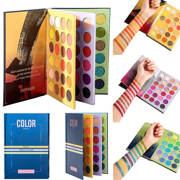 Beauty Glazed Make-up-Palette, Lidschatten, 72 Farbtöne, Buch-Lidschatten, hochpigmentiert, schimmernd, glitzernd, matt, Nude-Metallic-Lidschatten-Palettenmarke