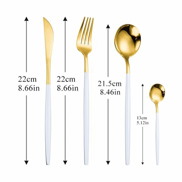 

home tableware golden cutlery forks dinner set stainless steel cutlery set complete fork spoon knife dinnerware set eco friendly h jllvgz