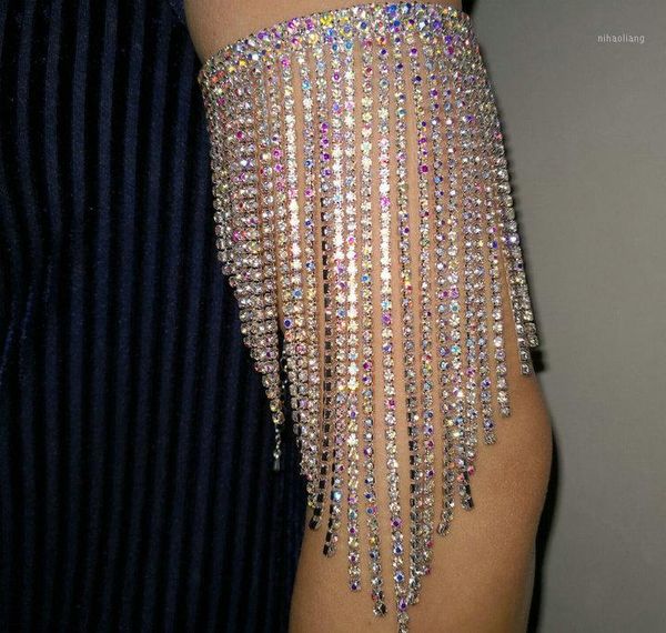 

stage wear belly dance rhinestone arm bracelet ab colorful1, Black;red