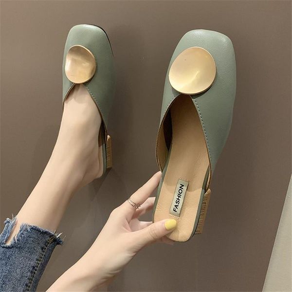

2020 sell summer flats lady sandals slippers soild color fashion round toe women mules outdoor slipper shoes woman slides, Black