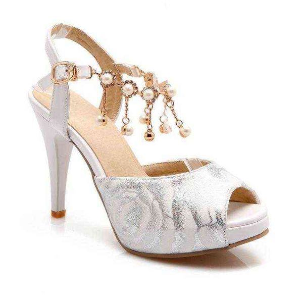 

summer 2022 chengdu high-heeled shoes with sandals and beaded fish mouth large size 40-43 female, Black