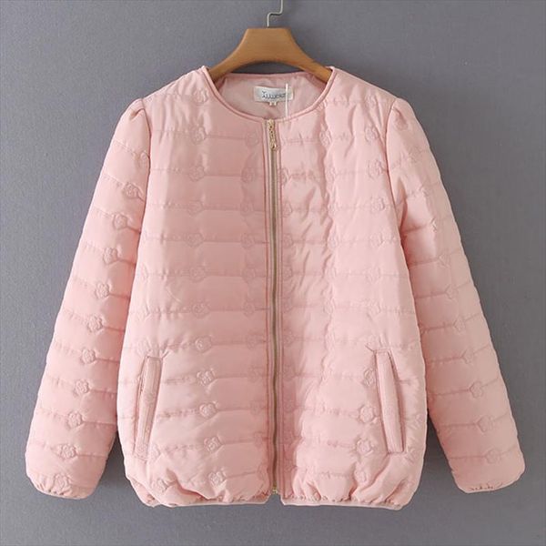 

зимняя одежда для женщин плюс размер слоеного рукав вышивки молния короткие parka куртка женщин женщин пальто, Black