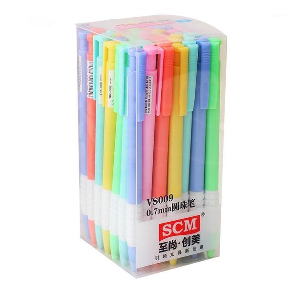 

genkky 48pcs/lot kawaii stationery ballpoint pen appearance colorful candy color 0.7 mm creative ball-point pen/blue vs0091, Blue;orange