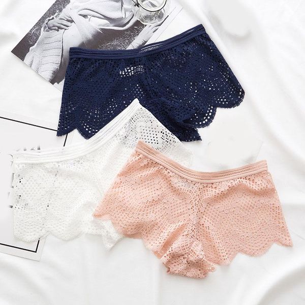 

lace panties women fashion see through low waist underwear female breathable briefs solid color intimates cotton underpant, Black;pink