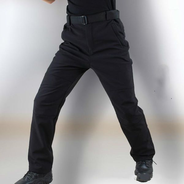 

winter soft tactic pants male overalls war pants autumn slim trousers army plus velvet keep warm sweatpants1, Black