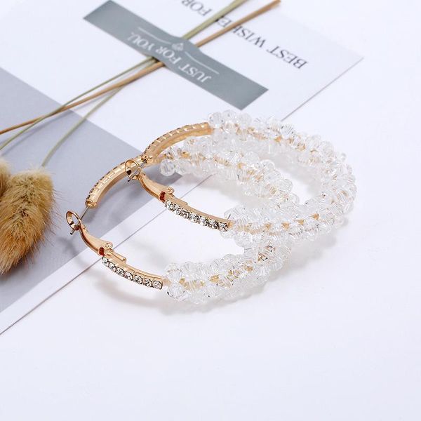 

hoop & huggie gorgeousness trendy romantic round shining earrings fashion jewelry for women lady charm statement accessory1, Golden;silver