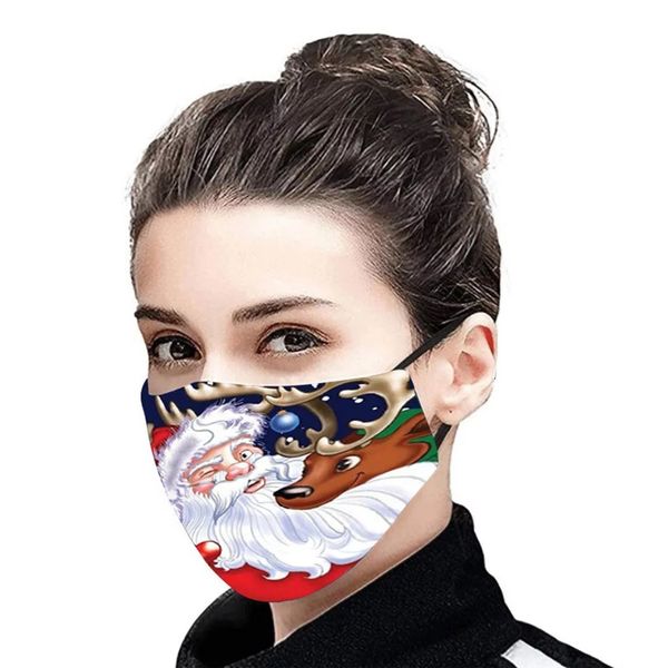 

printing digital christmas santa claus 3d face mask dustproof ice silk washable party mask