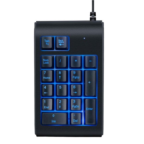 

3 color led backlit illuminated 19 key wired usb mechanical number pad numeric keypad for lapdeskpc computer