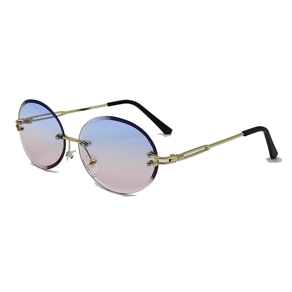 

sunglasses women small gradient vintage rimless oval shades luxury, White;black