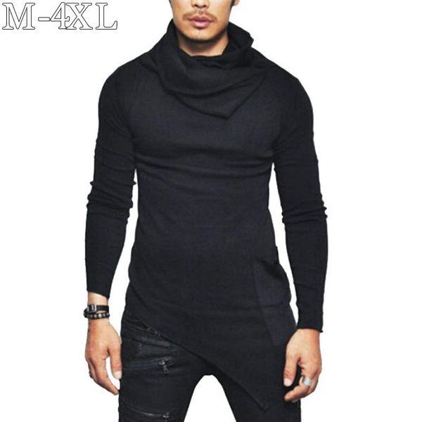 

2021 new sweater men spring autumn long sleeve pullover men sweater irregular design casual solid mens sweaters pull homme -4xl, White;black
