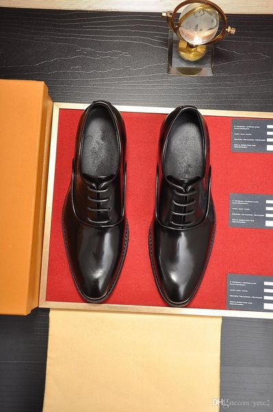 

q1 leather formal wedding shoe men slip on office oxford shoes for luxury men dress shoes classic business men's dress shoes 22, Black
