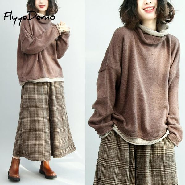 

oversized turtleneck patchwork plus size knitted pullover loose casual sweater women 2020 autumn winter warm long sleeve jumpers1, White;black