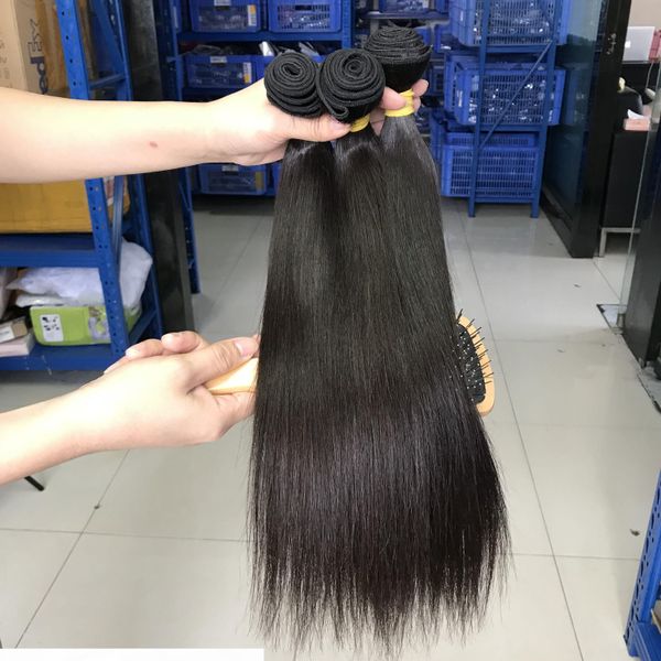

100% raw virgin unprocessed popular indian temple straight human hair bundles for women human hair, Black;brown