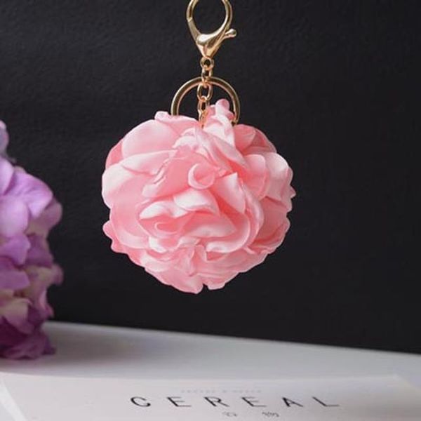 

12pcs dozen whole sale rose flowers keychain bag pendant car accessory charm for women buckle key ring porte clef eh591c h jllczz