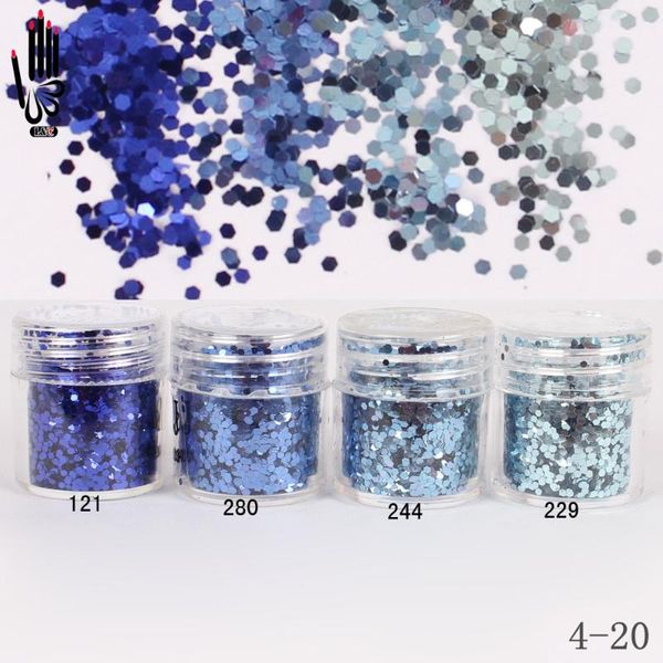 

nail glitter 1 jar/box 10ml beauty dark navy blue hex sequins powder paper for art decoration optional 300 colors 4-20, Silver;gold