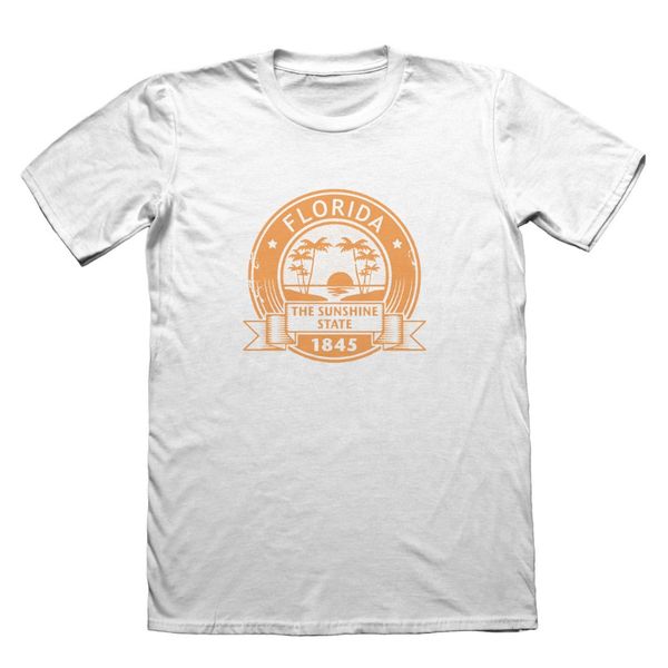 

new summer men tee shirt florida usa the sunshine state 1845 t shirt funny men's gift fashion t shirt design sport hooded sweatshirt ho