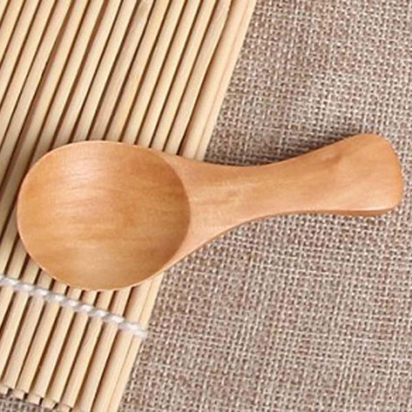 

mini wooden spoon kitchen spice spoon wood sugar tea coffee scoop small short connt spoons utensils cooking tool h jllshc