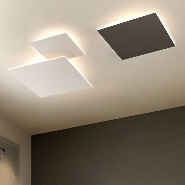 

2021 new modern and minimalist ceiling lamp for living room study fourth square indoor corridor black decoration house luminary design qy3w
