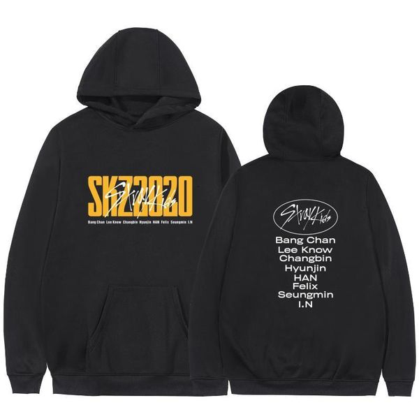 

2020 kpop stray kids hoodies sweatshirt casual oversized sportswear hoodie plus size 4xl world tour district 9 unlock straykids, Black