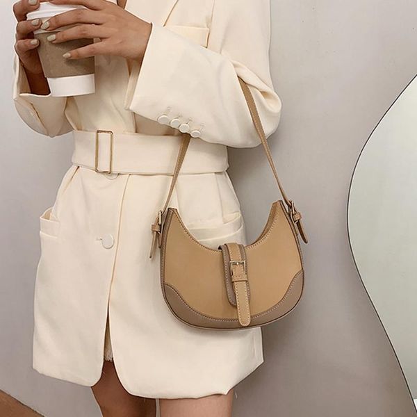 

leather women's messenger bag fashion moon shoulder bag luxury elegant retro handbag small square