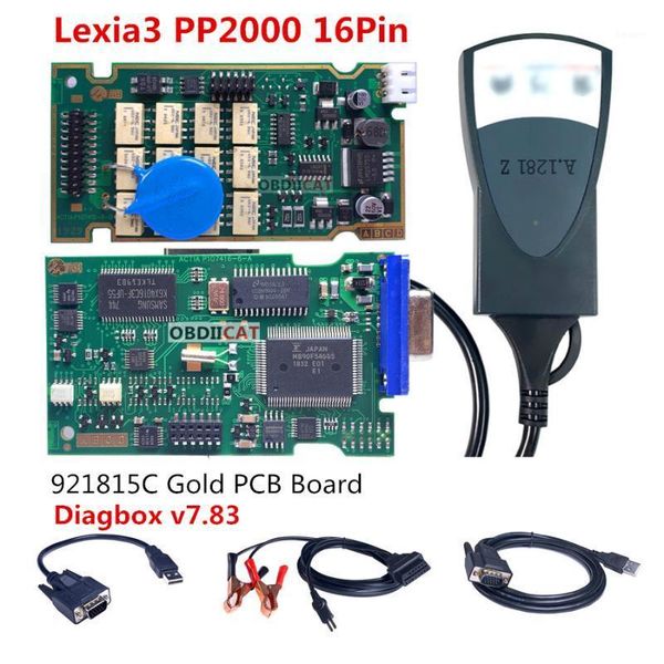 

code readers & scan tools spain overseas lexia3 /pp2000 16pin diagbox v7.83 with firmware 921815c golden pcb for / obdii diagnostic-tool1