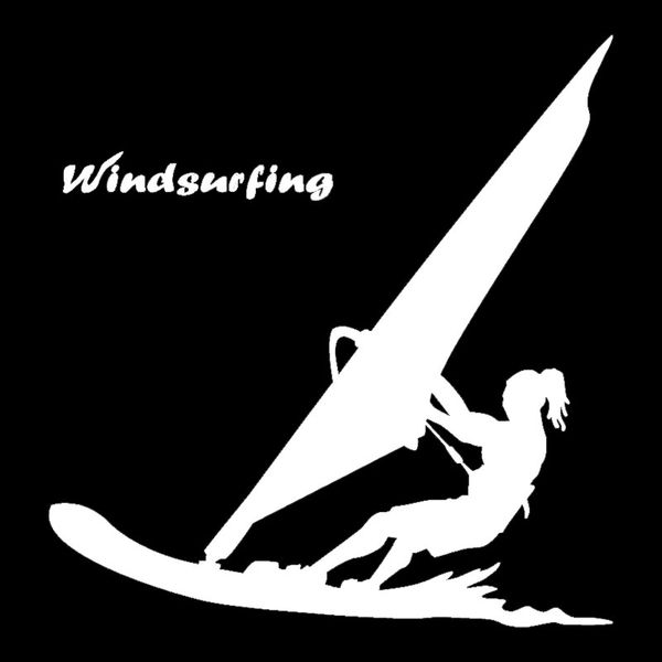 

car sticker water sports windsurfing surf beach style fashion model sticker decal waterproof black/white,17cm*16cm