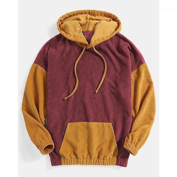

2021 harujuku cotton fleece men long sleeve hoodies casual patchwork sweatshirts streetwear male hoodies men clothing1, Black
