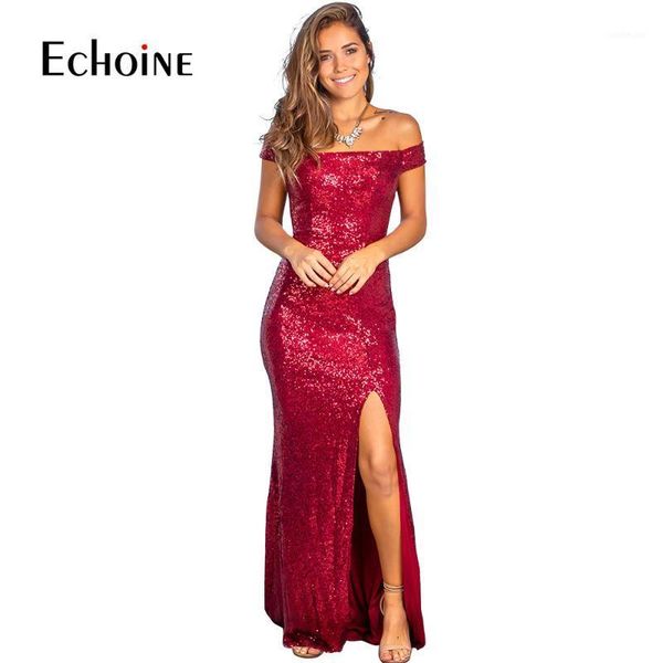 

echoine women long dress strap shining sequin spring winter wedding night party evening elegant dresses maxi dress vestidos1, Black;gray