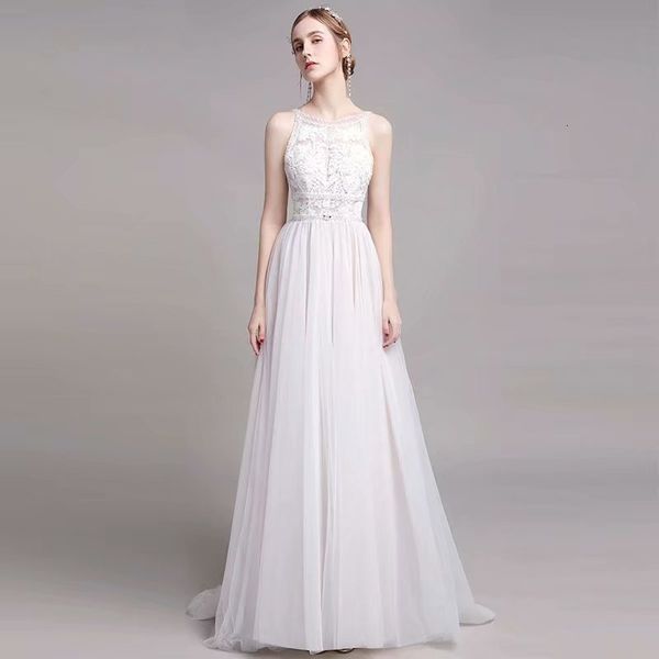 

2021 new tulle wedding dress lace soiree robe elegant walk long l7bs, Blue;red