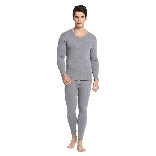 

autumn winter plus velvet men thermal underwear set solid v-neck and o-neck long johns men's clothing cotton thermo underwear1, Black;white