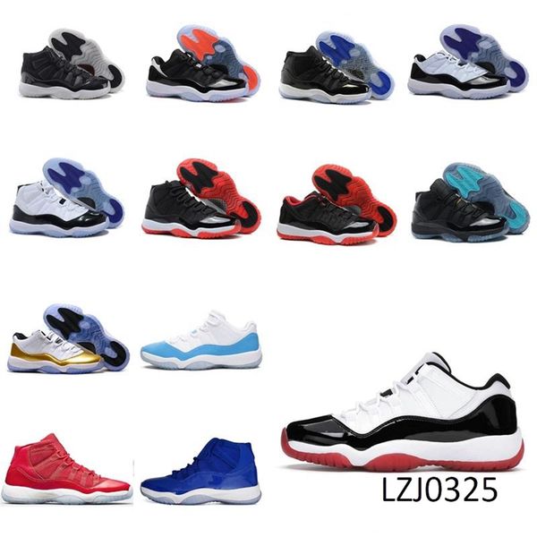 

the new high 11 25th anniversary boots jumpman 11s men basketball shoes white bred concord 45 legend blue cap gown women trainers sneaker, Black
