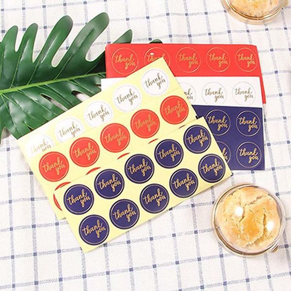 

10 sheets/set novelty "thank you" gift box packaging seals gold sealing sticker label gift party invitations cards seal paste