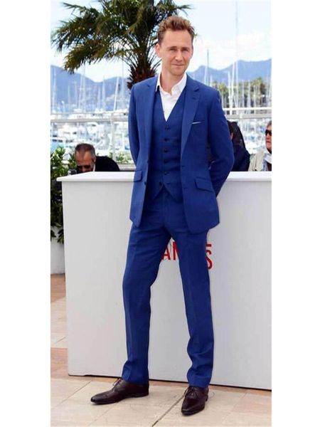 

men's suits & blazers 2021 vintage italian style design notch collar royal blue men tuxedos for weddings (jacket+pants+vest+tie), White;black