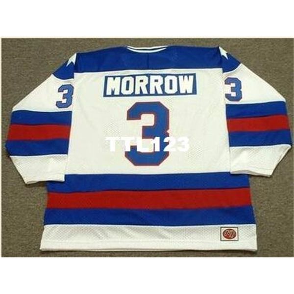 

740 #3 ken morrow 1980 usa olympic home hockey jersey or custom any name or number retro jersey, Black