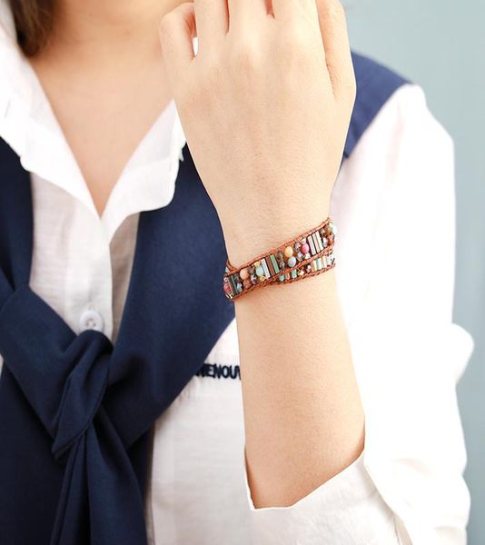 

эксклюзивная кожа boho wrap браслеты w камни хрустальные бусины 2 пряди браслет-манжета vitange браслет dropshipping jllkst home003, Golden;silver