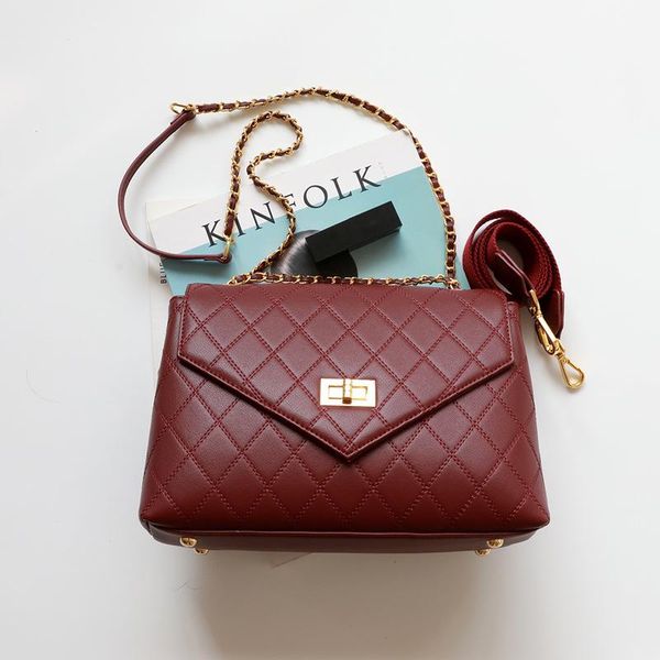 

2020 чистый красный же lingge порта ветер цепь мешка с кожей коровы сумкой