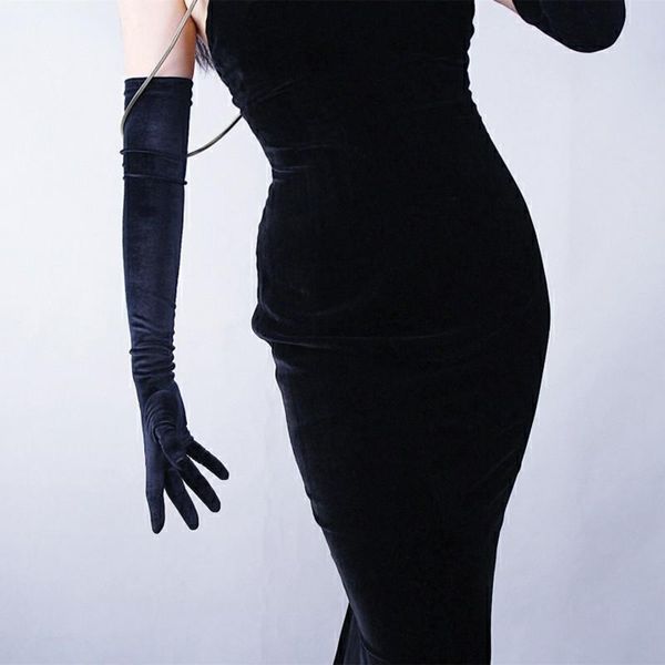 

opera wedding long red velvet gloves women evening costume special fashion warm velours gloves for party social events st322 h jlltlx, White