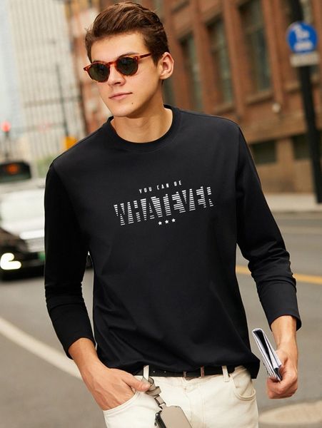 

men slogan graphic tee v6sg#, White;black