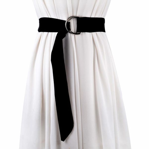 

women belt 2021 fashion double - ring quality suede belts ladies dress belt for women thin waist corset, Black;brown