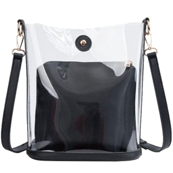 

new-transparent pvc shoulder bag women's candy color women's jelly bag wallet solid color handbag