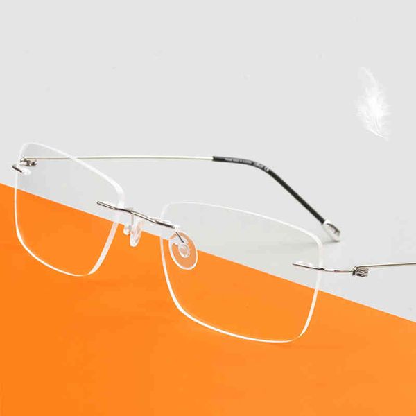 

2022 factory wholesale model custom made optical prescription pchromic large alloy rimless anti-blue myopia short sight sunglasses, White;black
