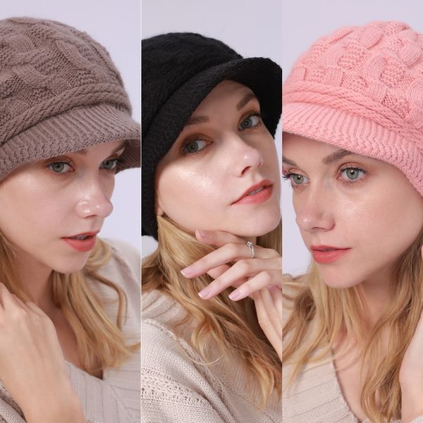 

8vb6 autumn women pu berets hat hat retro lace stitching octagonal cap female thick warm winter hats newsboy fashion rh, Blue;gray