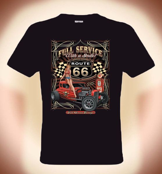 

gearhead rockabilly t-shirt, route 66 full service 2020 new arrival t shirt casual men clothing nerd tee sport hooded sweatshirt hoodie