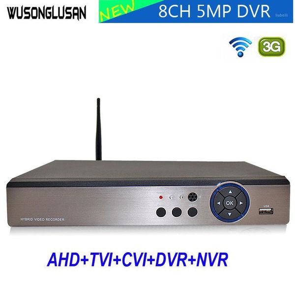 

8 channel ahd video recorder h.265+ 5mp 4mp 1080p hi3521d 8ch 5 in 1 hybrid dvr with wifi function for cctv xvi tvi cvi ip cam1, Black;white