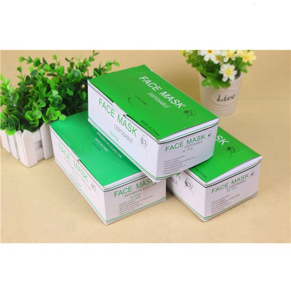 

mask masks 50 pcs 3-layer bag disposable face earloops for salon, home comfortable in stock pink blue dhl fedex with english box uer3o