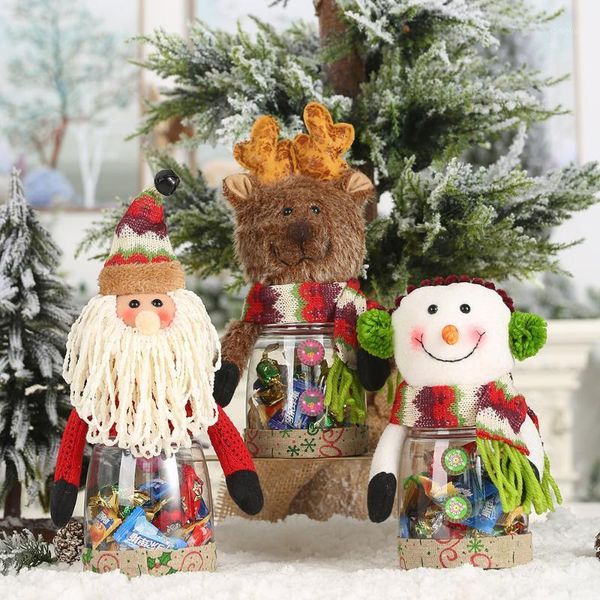 

1pcs christmas decorations burlap covered candy children gift box snack1